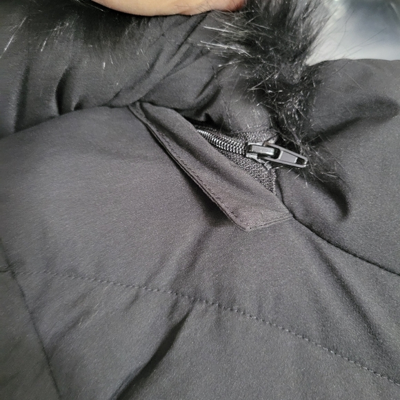 Michael Kors Black Puffer Coat with Faux Fur Hood XL - Picture 8 of 12